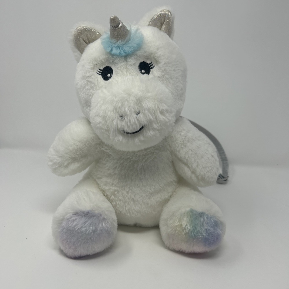 NWOT Children's Place White Unicorn Backpack Purse Faux Fur Rainbow Feet Sparkle